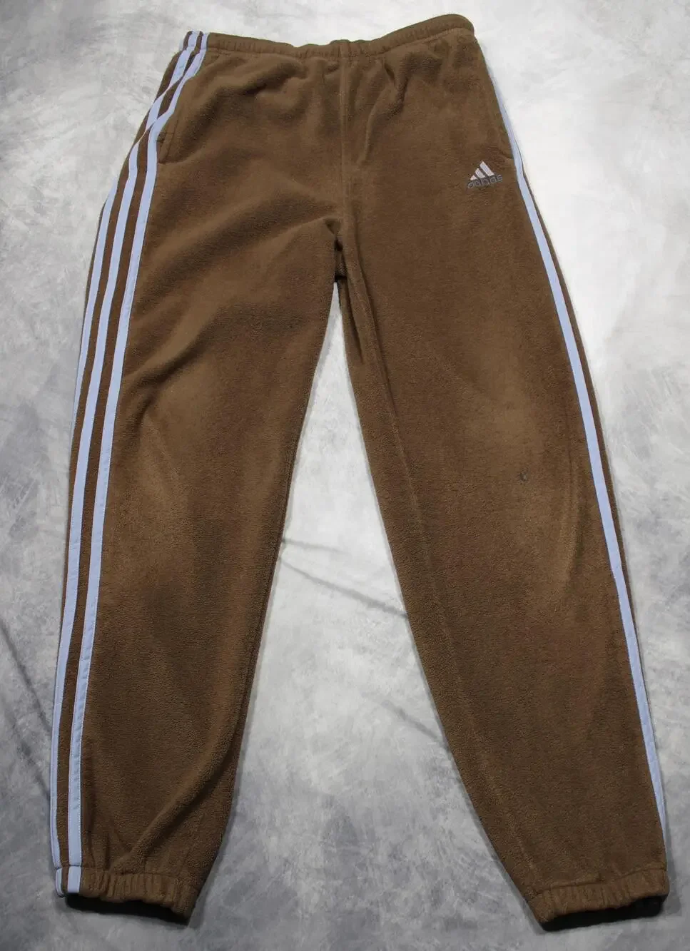 Vintage Adidas Fleece Pants Mens Small Brown Blue 3 Stripe ARK001